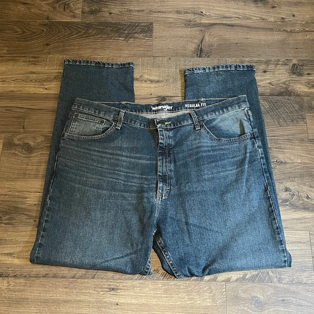 Wrangler Regular Fit Dark Wash Straight Leg Jeans Mens 40x30 Blue 10MGW25RI